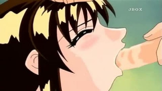 Immagine Hentai che ci mostra un buon pompino all’aperto